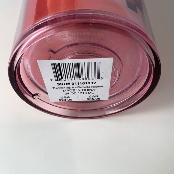 Starbucks Valentines Day Pink Pixel Heart Flower Straw Topper 24 oz Tumbler New - Picture 5 of 6